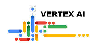 Colorful graphical representation of Vertex AI branding, featuring blue, green, red, and yellow elements.