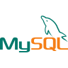 Logo of MySQL featuring a dolphin and the text "MySQL" in green and orange colors.