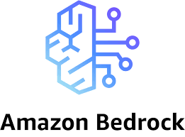 Logo of Amazon Bedrock featuring a stylized AI brain symbol and the word "Amazon Bedrock" in bold text.